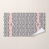 Zwart Wit en Blush Chevron Handdoek Set (Handdoek)