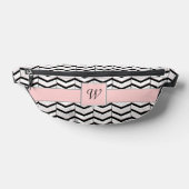Zwart Wit en Blush Chevron Heuptasje (Liggend)