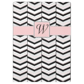 Zwart wit en Blush Chevron Klembord (Achterkant)