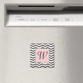 Zwart Wit en Blush Chevron Magnet (Insitu (Vaatwasser))