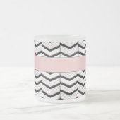 Zwart Wit en Blush Chevron Mok (Center)