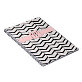 Zwart Wit en Blush Chevron Notitieboek (Rechterzijde)