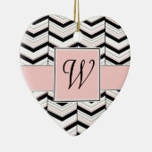 Zwart Wit en Blush Chevron Ornament (Rechts)