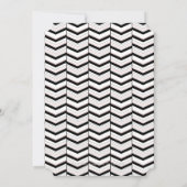 Zwart Wit en Blush Chevron Party Uitnodiging (Achterkant)