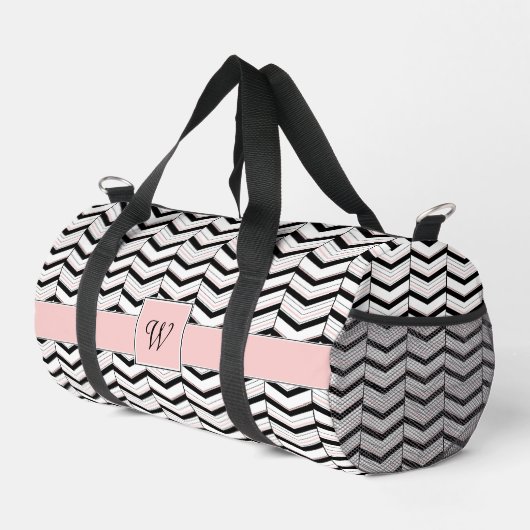 Zwart Wit en Blush Chevron Plunjezak (Rechterhoek)