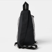 Zwart Wit en Blush Chevron Sling Bag (Achterkant)