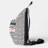 Zwart Wit en Blush Chevron Sling Bag (Rechts)
