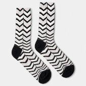 Zwart Wit en Blush Chevron Sokken (Rechts)