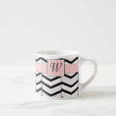 Zwart Wit en Blush Chevron Specialty Mok (Rechts)