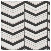 Zwart Wit en Blush Chevron Stof (Close Up)