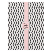 Zwart Wit en Blush Chevron Tafelkleed (Voorkant)