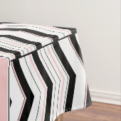 Zwart Wit en Blush Chevron Tafelkleed (Voorbeeld)