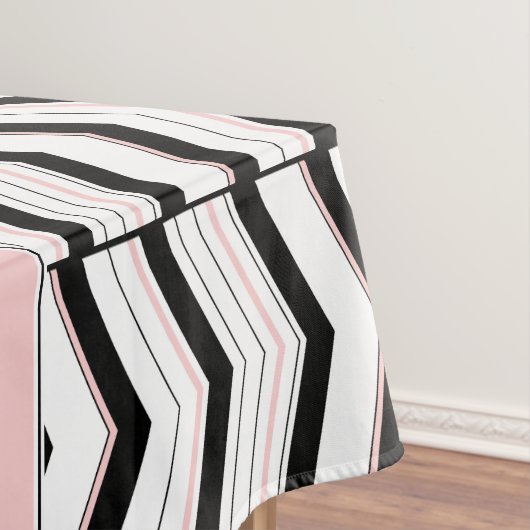 Zwart Wit en Blush Chevron Tafelkleed (Voorbeeld)