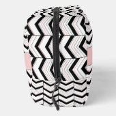 Zwart Wit en Blush Chevron Toilettasje (Rechts)