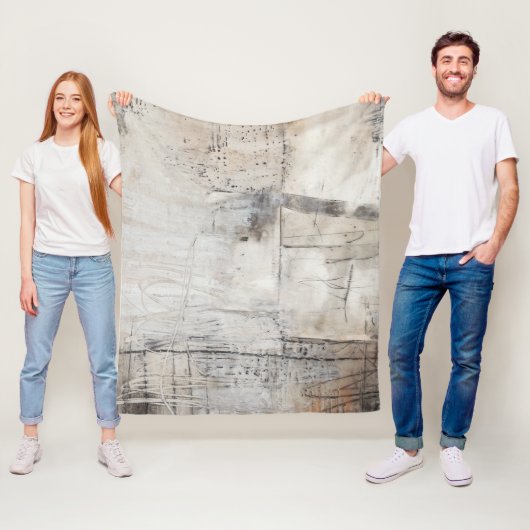 Zwart wit en Bronze Fleece Deken (In situ)