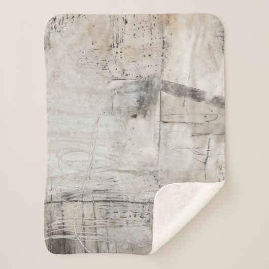 Zwart wit en Bronze Sherpa Deken (Voorkant)