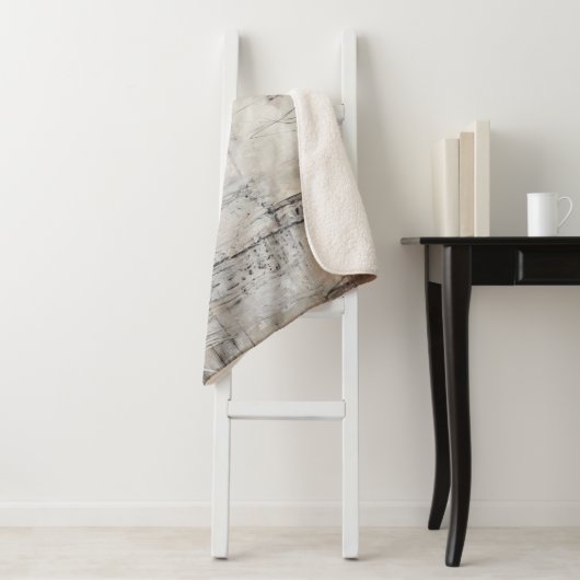 Zwart wit en Bronze Sherpa Deken (In situ)