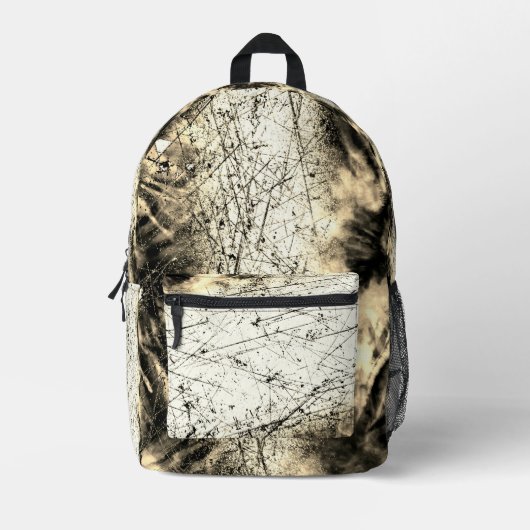 Zwart, Wit en Bruin Custom Rugzak (Voorkant)