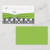 Zwart, wit en Chartreuse Damask Plaatskaarten Plaatskaartje (Voorkant / Achterkant)