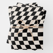 Zwart-wit en crème wit toetsenbord inpakpapier vel (In situ)