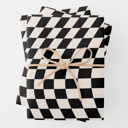 Zwart-wit en crème wit toetsenbord inpakpapier vel (In situ)