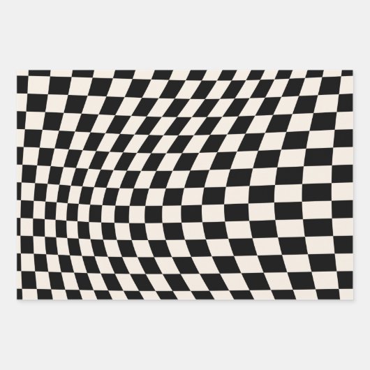 Zwart-wit en crème wit toetsenbord inpakpapier vel (Voorkant)