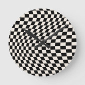 Zwart-wit en crème wit toetsenbord ronde klok (Voorkant)