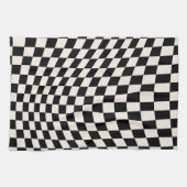 Zwart-wit en crème wit toetsenbord theedoek (Horizontaal)