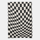 Zwart-wit en crème wit toetsenbord theedoek (Verticaal)