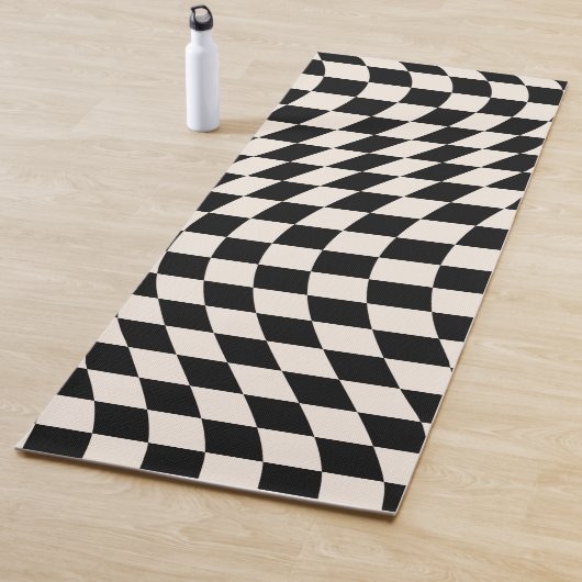 Zwart-wit en crème wit toetsenbord yogamat (In situ)