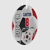 Zwart, wit en donkerrood, speciaal ontworpen ⚽ ornament (voorkant)