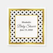 Zwart wit en faux goud Baby shower Servet (Voorkant)
