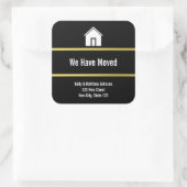 Zwart Wit en Faux Goud Bewegende Aankondiging Vierkante Sticker (Tas)