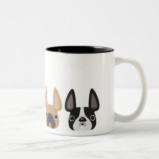 Zwart-wit en Fawn French Bulldog Mok