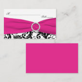 Zwart, wit en Fuchsia Damask Plaatskaarten Plaatskaartje (Voorkant / Achterkant)