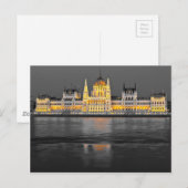 Zwart, wit en geel boedapest licht briefkaart (Voorkant / Achterkant)