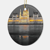 Zwart, wit en geel boedapest licht keramisch ornament (Links)