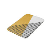 Zwart, wit en geel eenvoudige geometrische kunst badmat (Gekanteld)