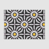 Zwart wit en geel geometrisch patroon tissuepapier (Voorkant)