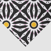 Zwart wit en geel geometrisch patroon tissuepapier (Detail)