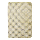 Zwart, wit en geel geruite patroon badmat (Voorkant Verticaal)