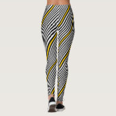 Zwart, wit en geel golvend leggings (Achterkant)