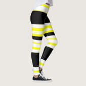 zwart wit en geel strepen Horizontaal Leggings (Rechts)