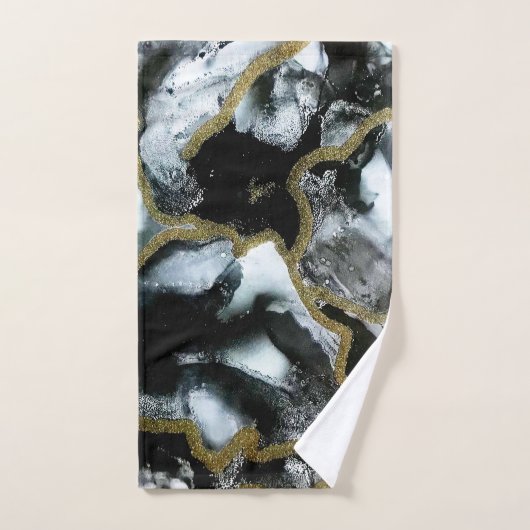Zwart, wit en Gold Bath-handdoekset | Chic | Bad Handdoek (Handdoek)