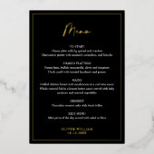 Zwart, wit en Gold Foil Baptisme-menukaart Folie Uitnodiging (Voorkant)