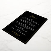 Zwart, wit en Gold Foil Baptisme-menukaart Folie Uitnodiging (Gedraaid)