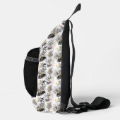 Zwart, Wit en Goud Abstract Patroon Sling Bag (Rechts)