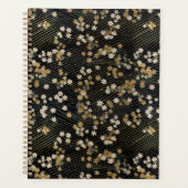 Zwart, Wit en Goud Bloemen Chiyogami Planner (Voorkant)