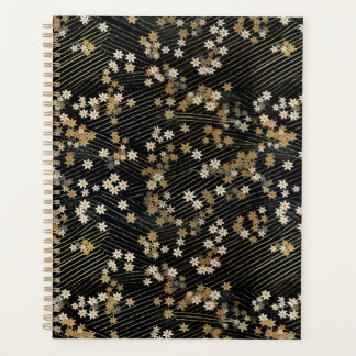 Zwart, Wit en Goud Bloemen Chiyogami Planner
