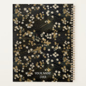 Zwart, Wit en Goud Bloemen Chiyogami Planner (Achterkant)